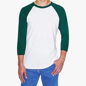 American Apparel Men's 50/50 Raglan 3/4 Sleeve T-Shirt size XS